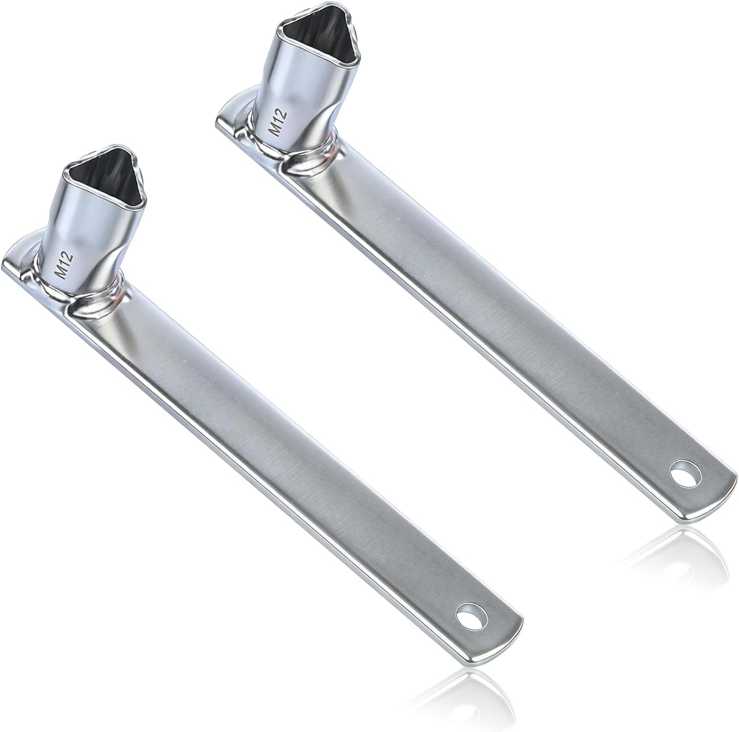 Pack of 2 M12 triangular keys for barrier posts bollard key triangular for barrier posts universal bollard key triangular for cabinets precision galvanised fire brigade key post key