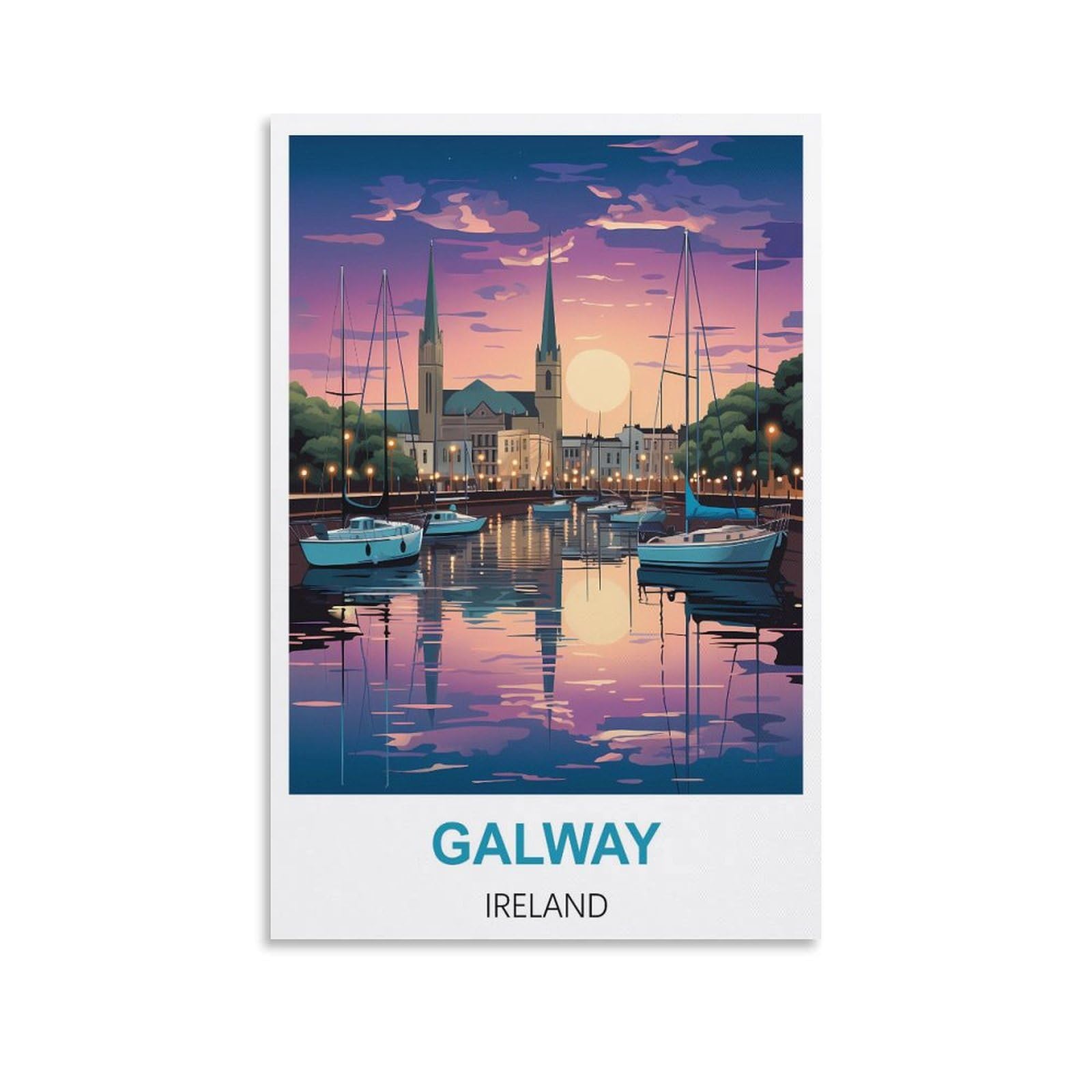 Retro Vintage Wall tin Plaque,Galway Ireland,Art Plaque Poster Wall Decor for Home Tool Room Bar Club Restaurant Cafe 15x30cm
