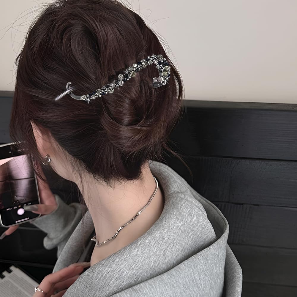 1Pcs Star Rhinestone Bannana Clips for Thick Hair Fashion Banana Hair Clips for Women Elegant French Twist Hair Clip Banana Claw Clip Hair Accessories - Image 6