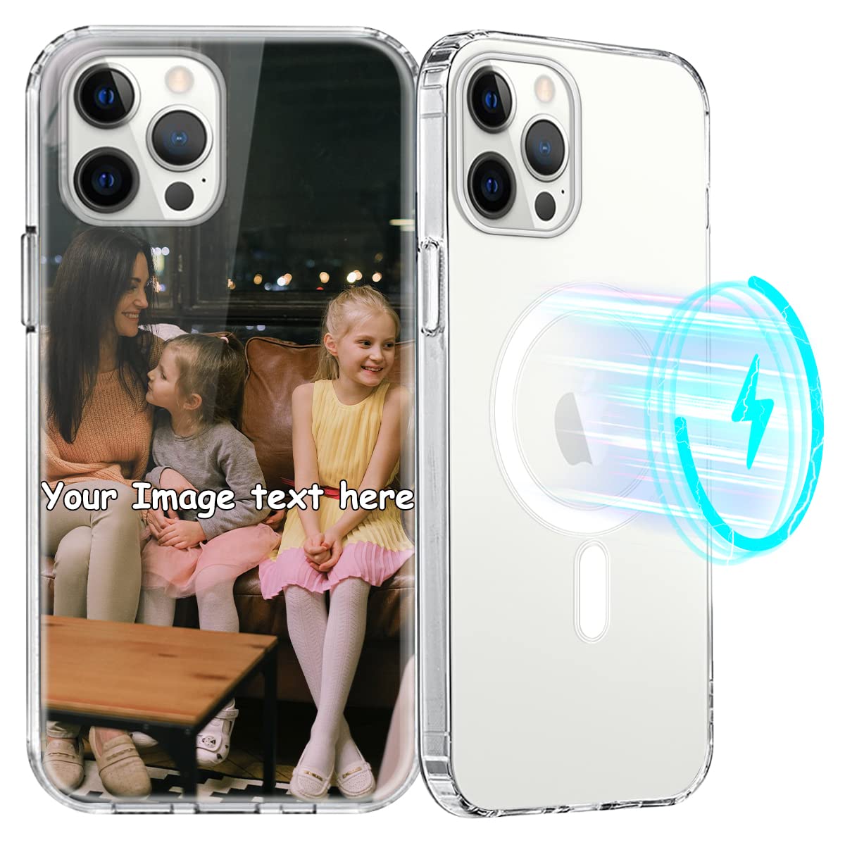 Yoedge Cover Personalizzata Per IPhone 13 Con Foto E Testo – Custodia Morbida In TPU Viola Erba, Design Unico, Protezione Antiurto