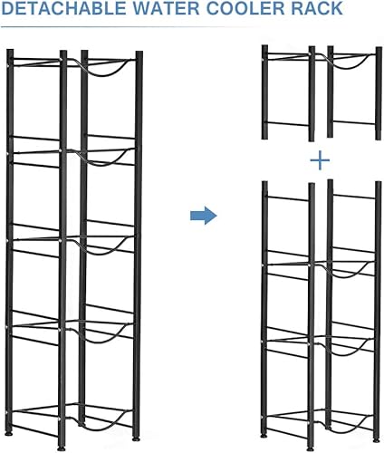 Miniatura 5 de Water Cooler Jug Rack Dispenser 5 Tier Stainless Steel Heavy Duty Detachable Water Bottle Storage Shelf Organizer for 5 Gallon Water Jug Holder for