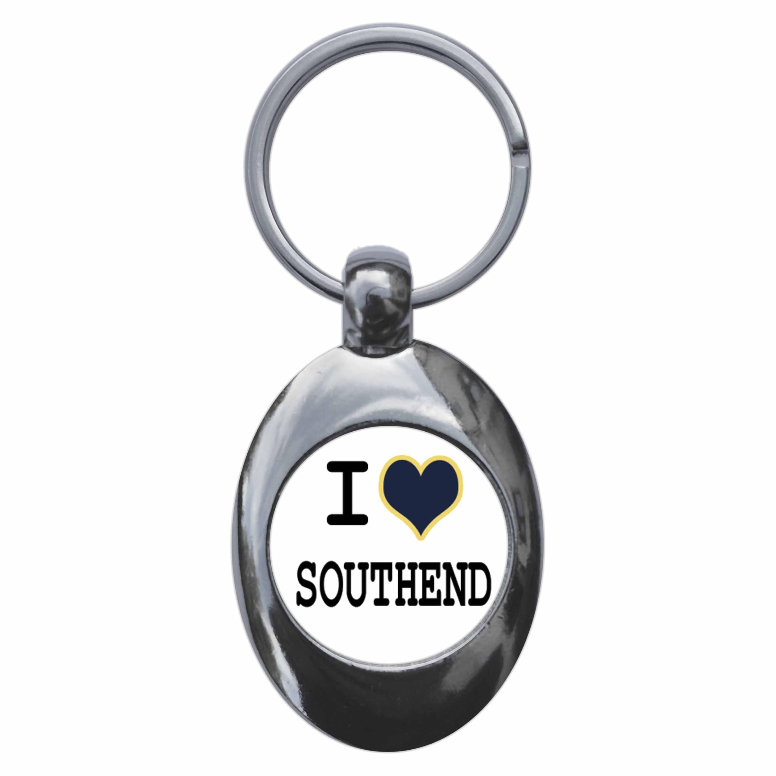 Ozorath I Heart Love Southend Keyring Keychain With Trolley Coin f