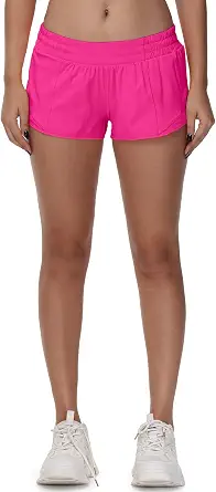 Women's Running Shorts Low Waisted 2.5" Lightweight Active Workout Quick Dry Gym Athletic Sports Shorts with Zip Pocket