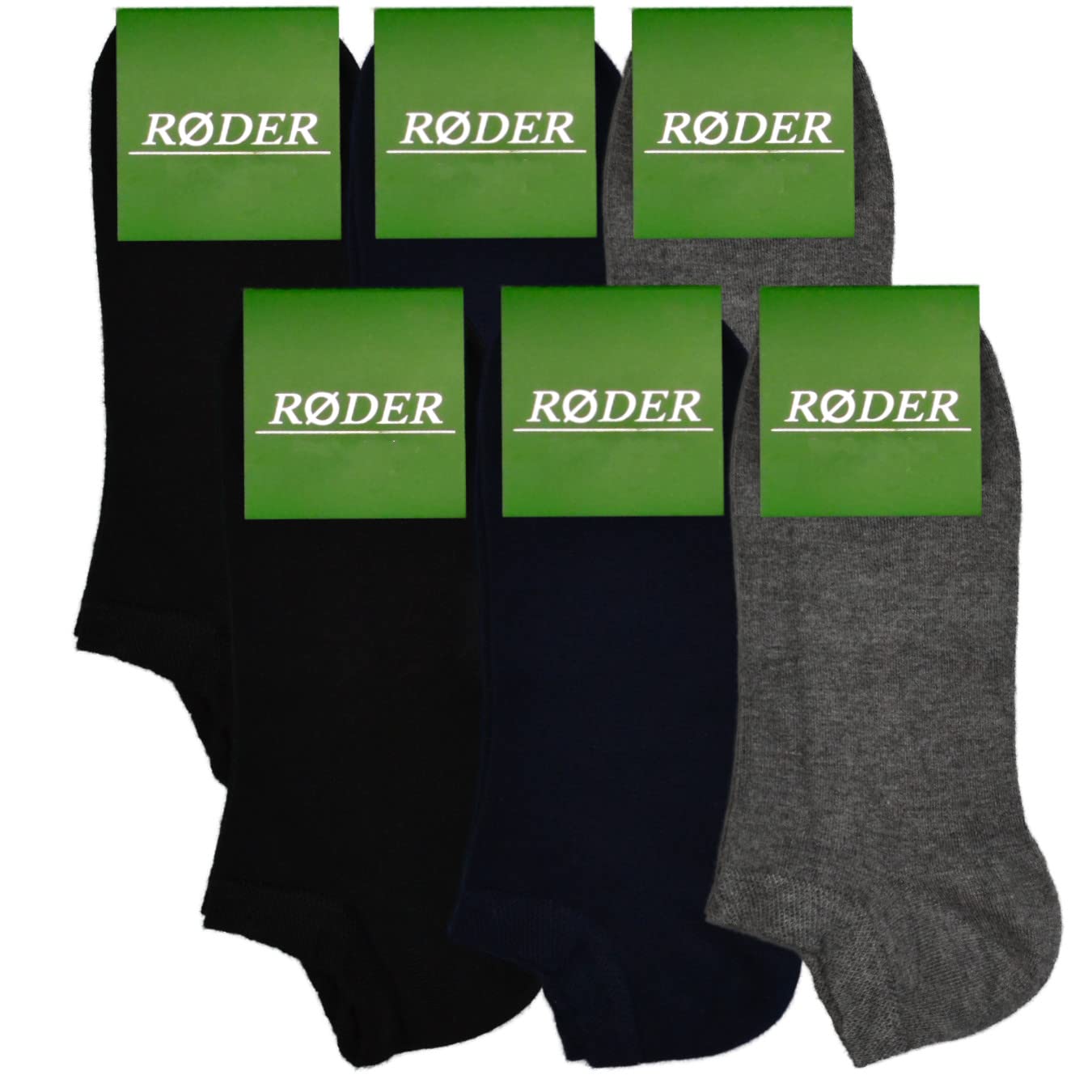RØDER 6 Pares de Calcetines Cortos de Bambú • Hombres y Mujeres • Ultra Suaves • Transpirables (43-46, Mix-Cortos)