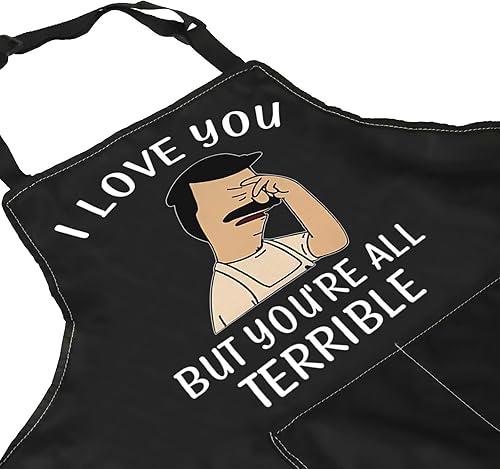 Miniatura 2 de ZJXHPO Delantal de regalo para fanáticos de la serie de televisión con texto en inglés "I Love You But You're All Terrible", regalo de inauguración