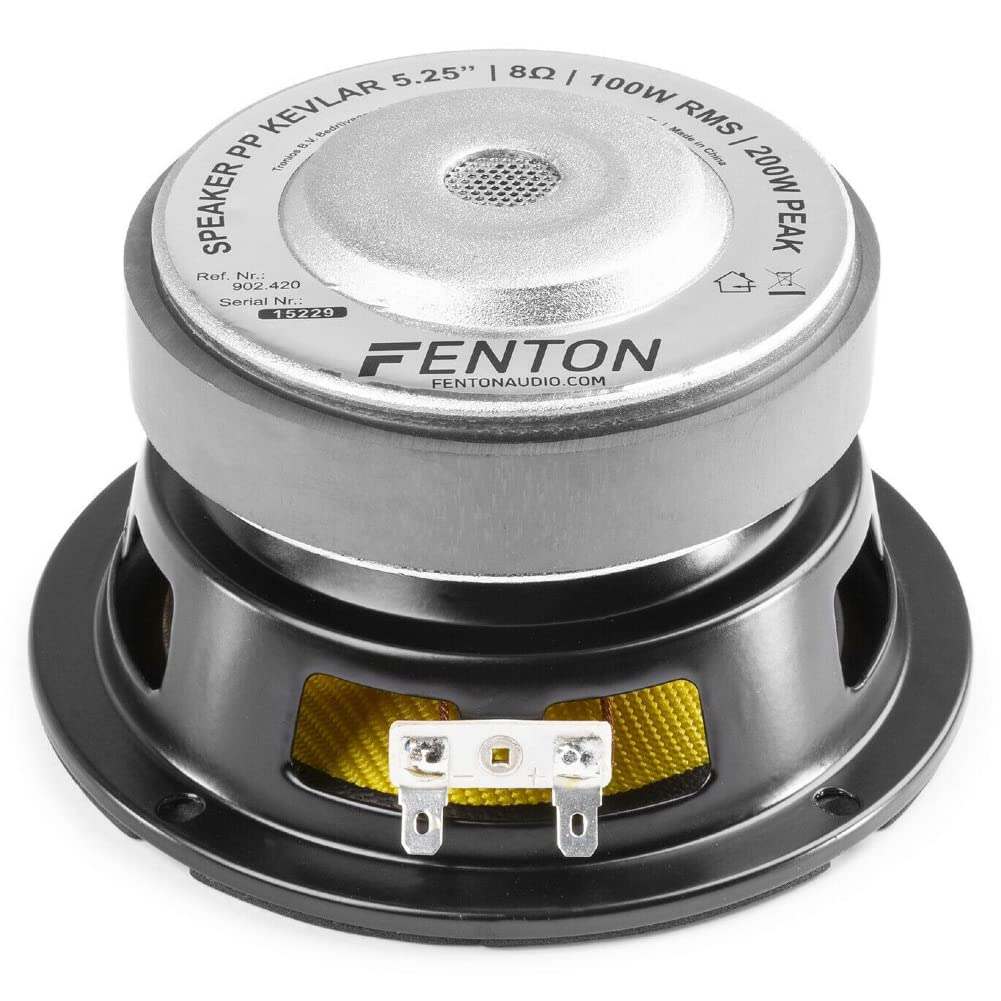 ZESTAW DO FENTON 902.420 WK14 1 głośnik niskotonowy szerokopasmowy kevlar 13 cm 130 mm 5,25", 100 watów rms 200 watów maks., 8 omów, czułość 89 dB, zawieszenie gumowe, 1 sztuka + 3 naklejki