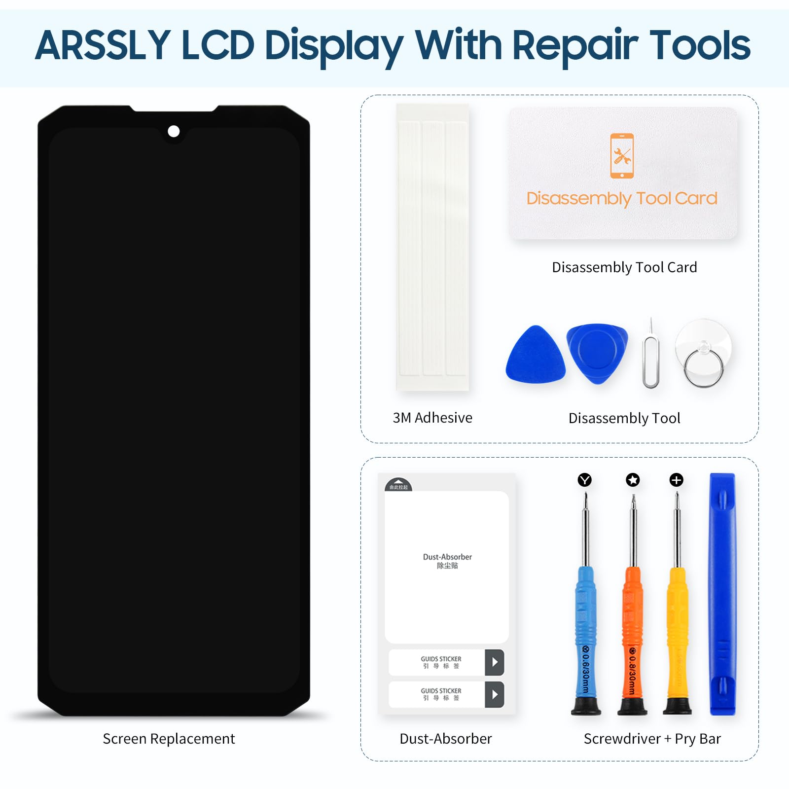 ARSSLY Schermo LCD per Doogee S200 LCD Display per Doogee S200 Schermo di Ricambio Digitalizer Touchscreen Assembly con Riparazione, Nero