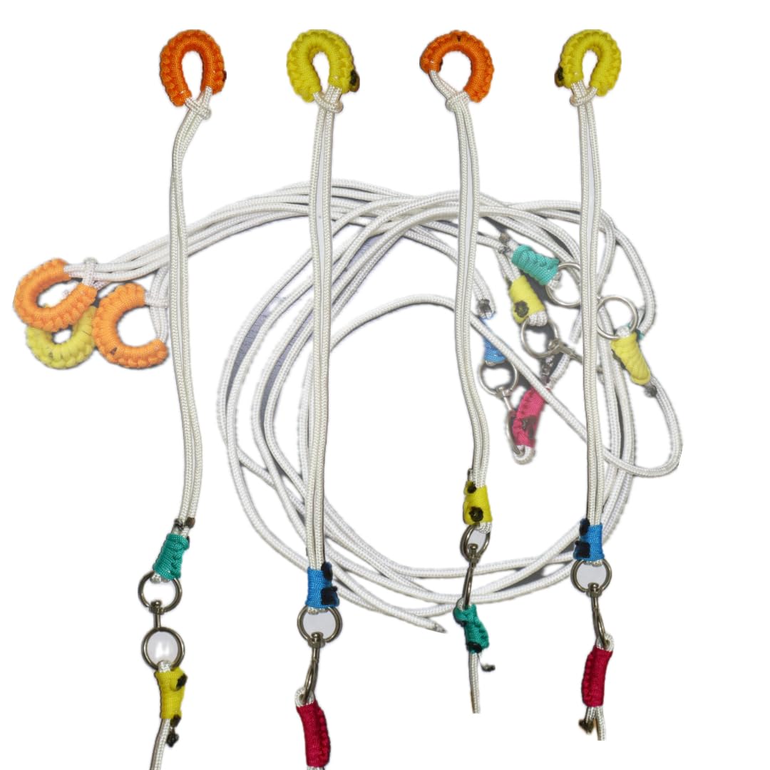 Mahiyash Rooster Leg Leash Rope/Murgee Rope/Aseel Fighter Leg Rope/Chicken Leg Nylon Rope (Long Rope And Rotating Type) Set Of 3 (Multicolour),160 cm-image-20