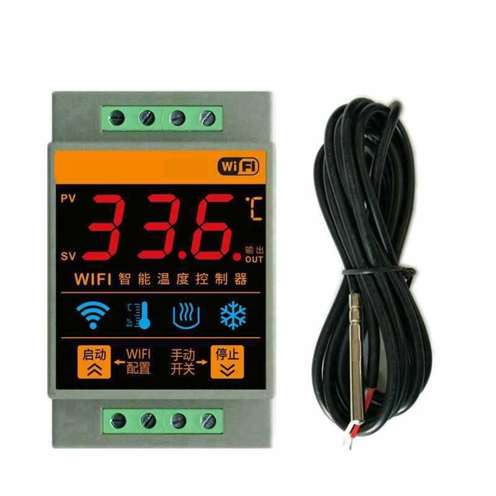 Thermostat, App Controlled WiFi Thermostat Heating And Cooling Programmable Temperature Controller