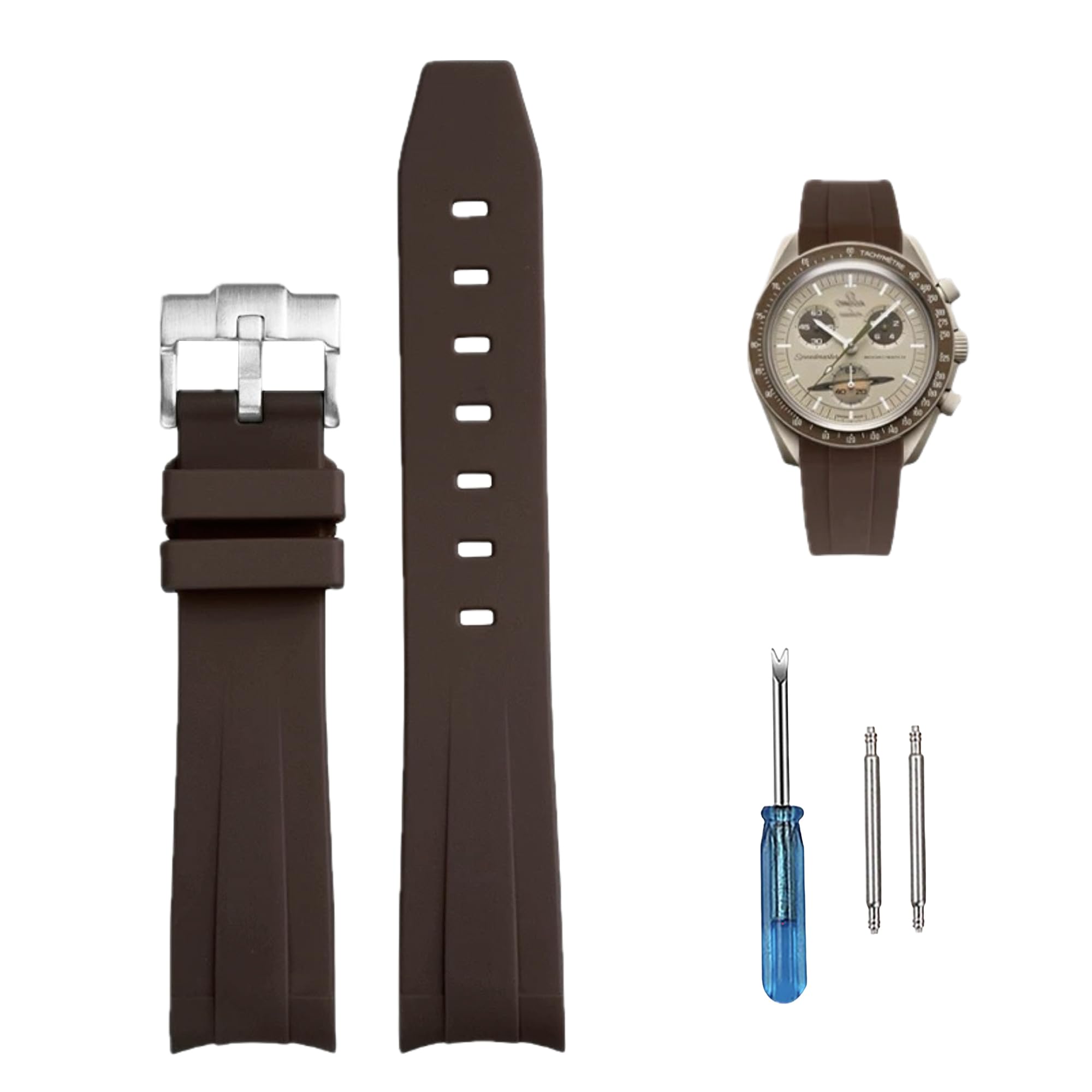 20mm 時計バンド for Omega X Swatch MoonSwatch 腕時計ベルト オメガとスウォッチバンド ゴム腕時計バンド オメガ Speedmaster ロレックス、セイコー SEIKO用 20mm シリコンベルト 防水防汗 調整工具とバネ棒付