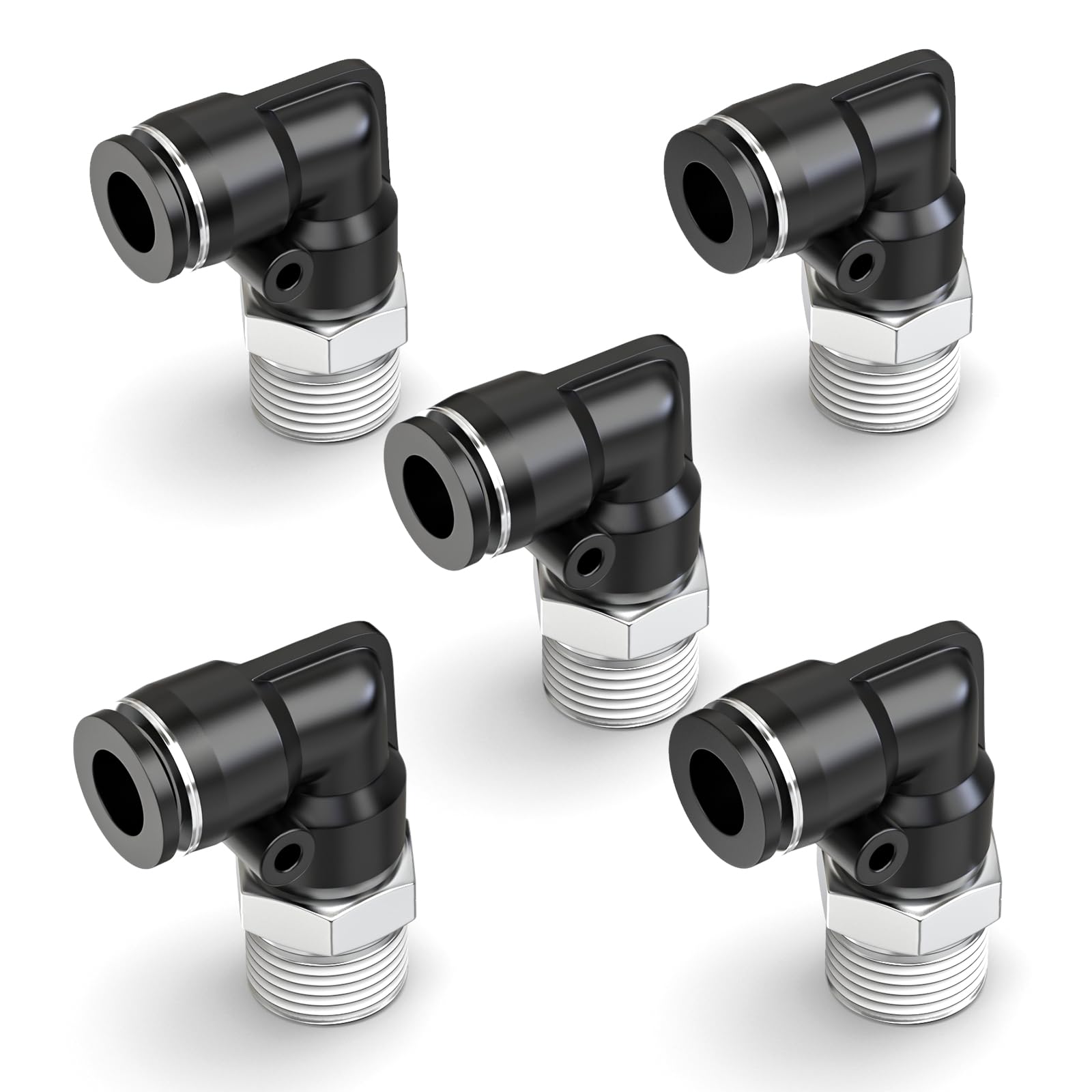 10 piezas azul de 10 mm de diámetro exterior en T de 3 vías empujar para conectar neumáticos accesorios (PE-10) — view 26