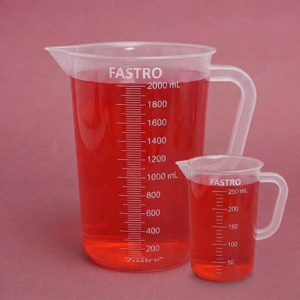 1000ml Measuring Jugs - Clear Plastic with Handles -9