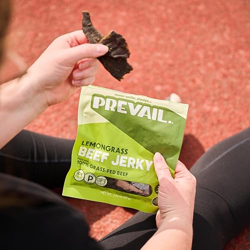 Miniatura 3 de PREVAIL - Sin gluten  Apto para dieta cetogénica  Sin soja  Paquetes de bocadillos de carne de res alimentada con pasto  Cecina de res a granel