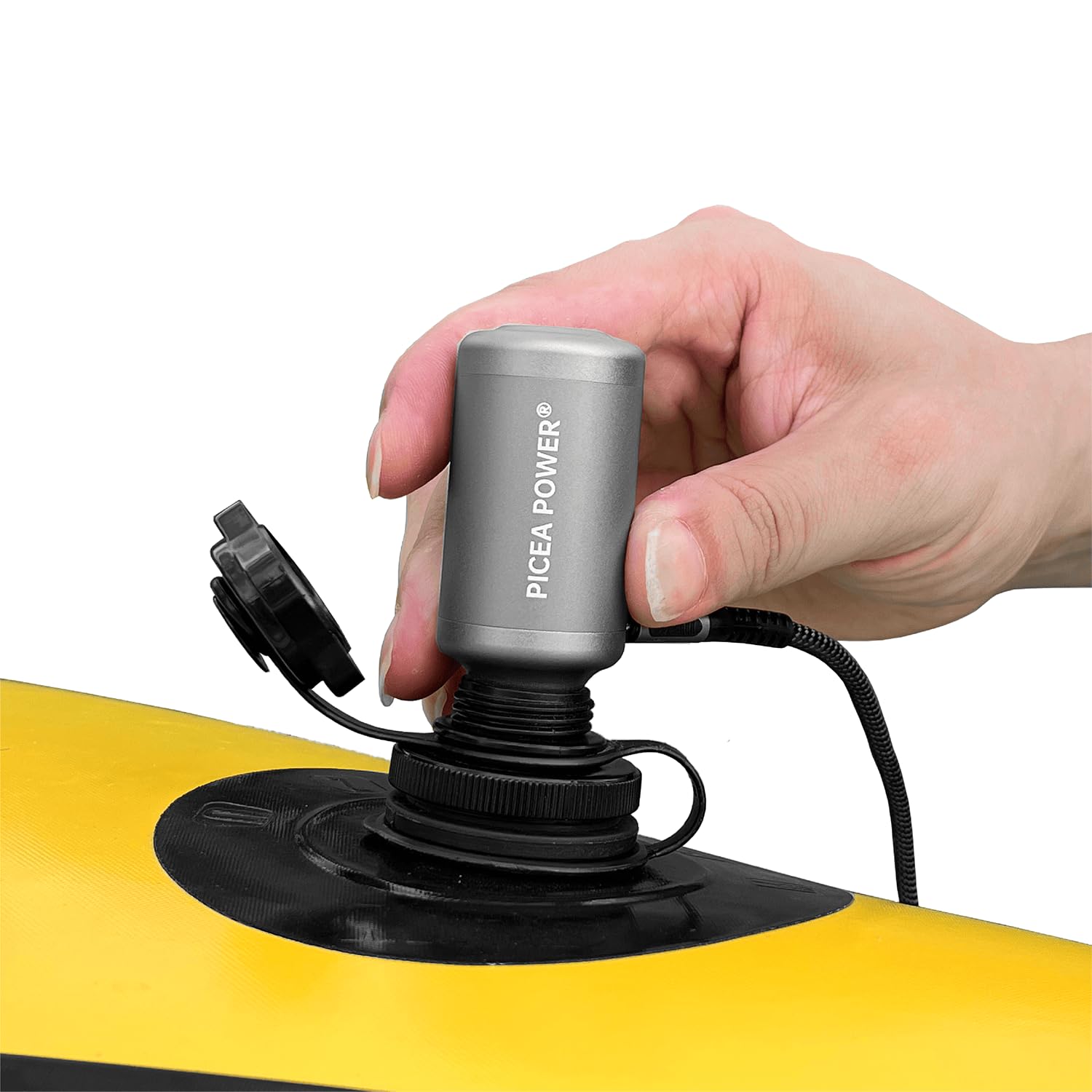 TurboBean Mini pompka powietrza, 22 kPa, 420 l/min, elektryczny deflator, ultralekka mini pompka kempingowa z plecakiem, do materaca, plecaka, sprzętu outdoorowego, balonów, nadmuchiwanych