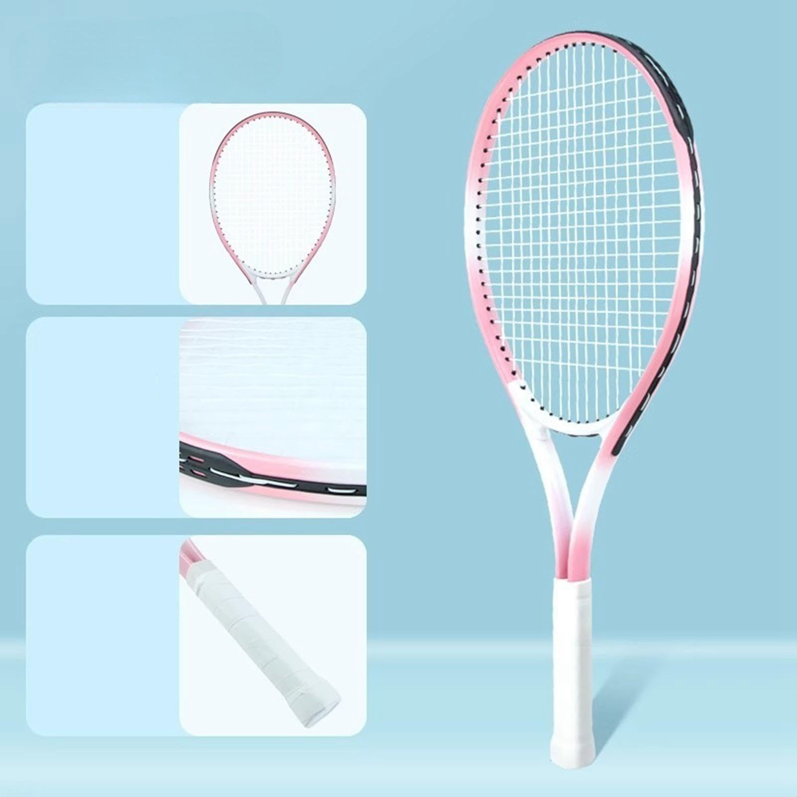 perfeclan Raqueta de Tenis de Agarre cómodo, Profesional, práctica, portátil, Ligera, con encordado previo.