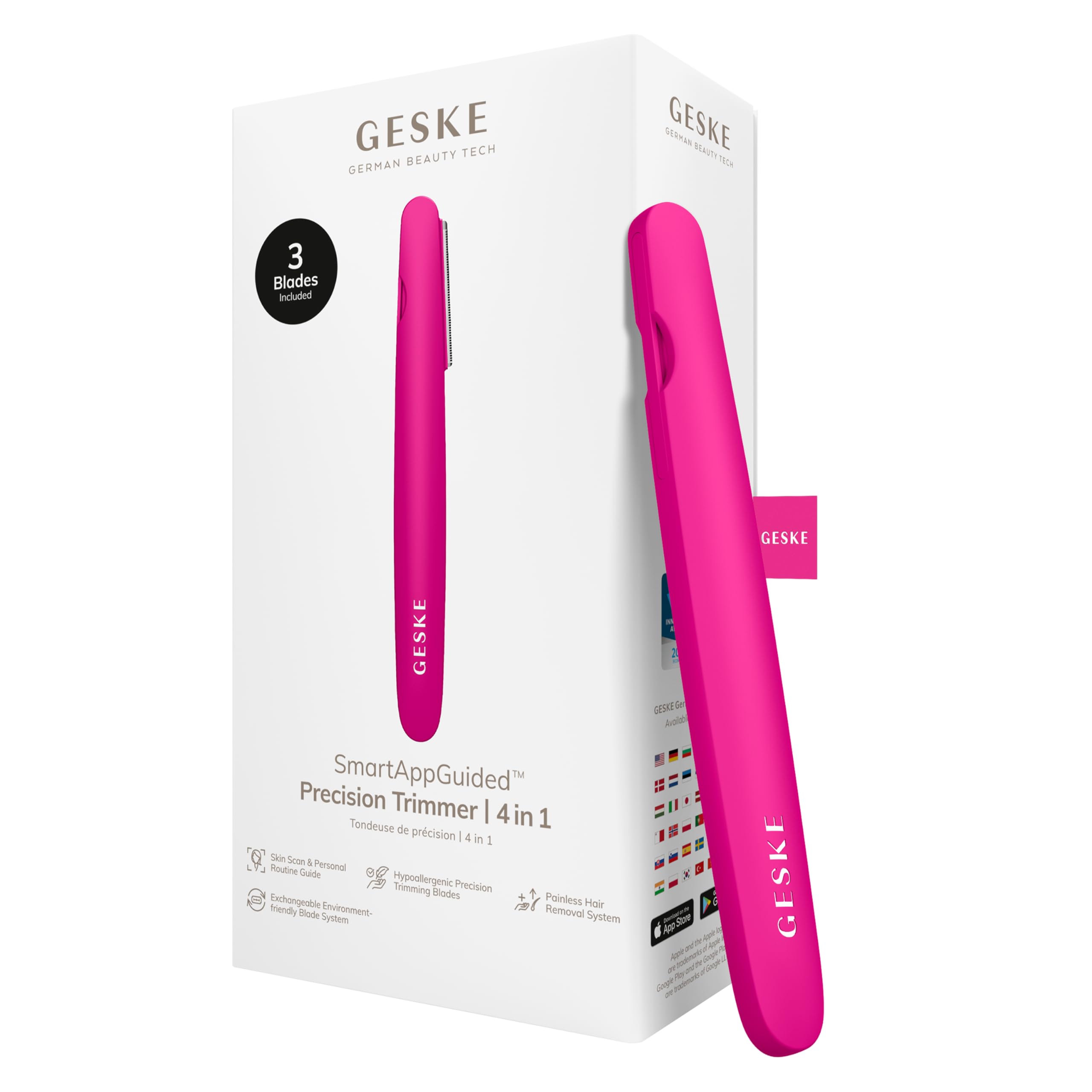 GESKE Precision Trimmer | 4 in 1 | Painless, Hygienic Hair Remover | Precise Hair Trimmer Tool | Face & Body | Men & Women | Grooming Device | Hypoallergenic, Easy-to-exchange Blades | All Skin Types-image-27