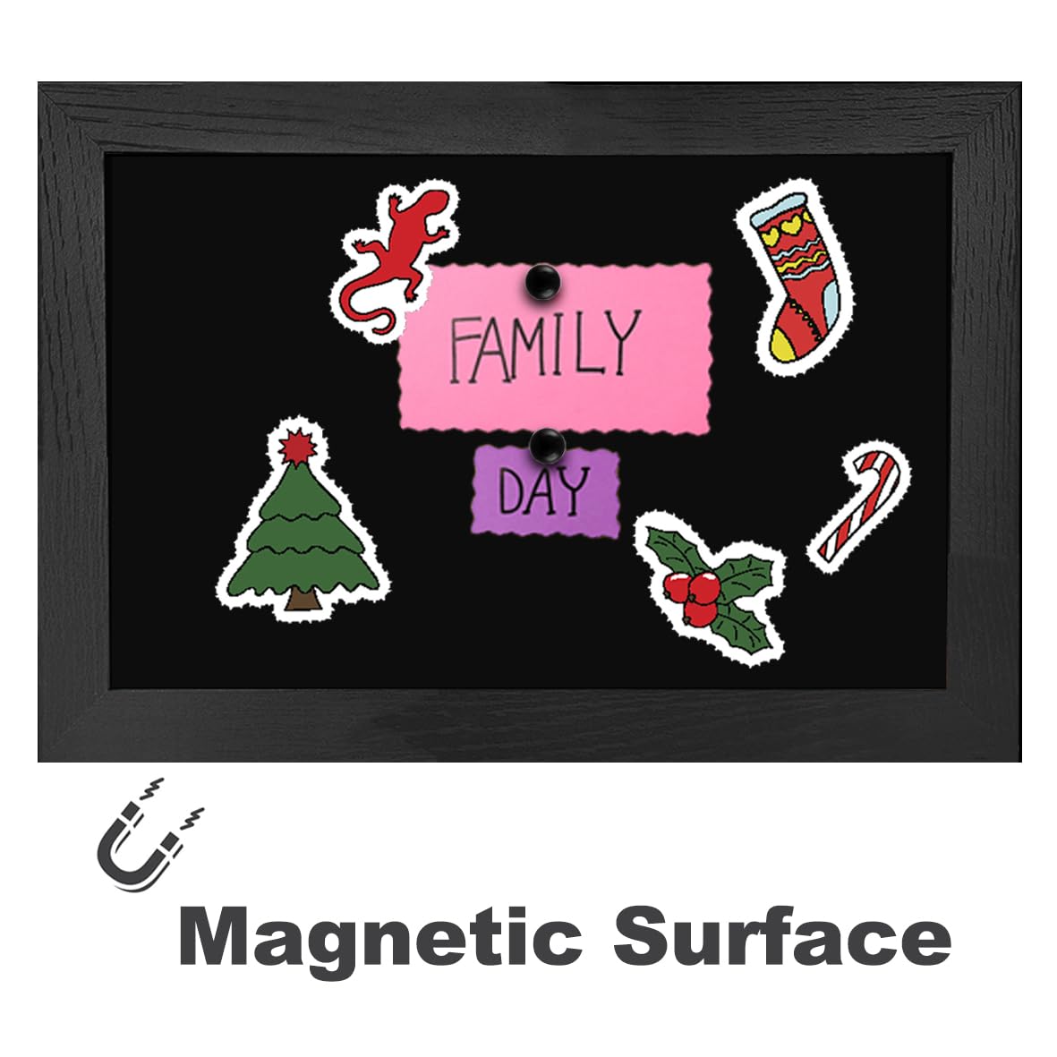 Umtiti Magnetic Surface Chalkboard, 8.7" * 12.6", Black Wood Frame,Wall Black Board to Use at Home, Office - Image 3