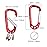 Carabiner Clip Keychain Aluminum Alloy D Shape Multifunction Clip Hook with 3 Key Rings for Outdoor Backpack Red 6 Pack
