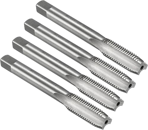 Miniatura 7 de uxcell 4 unids roscas métricas M8 x 1 H2 de acero de alta velocidad flautas rectas máquina roscado roscado herramientas de reparación