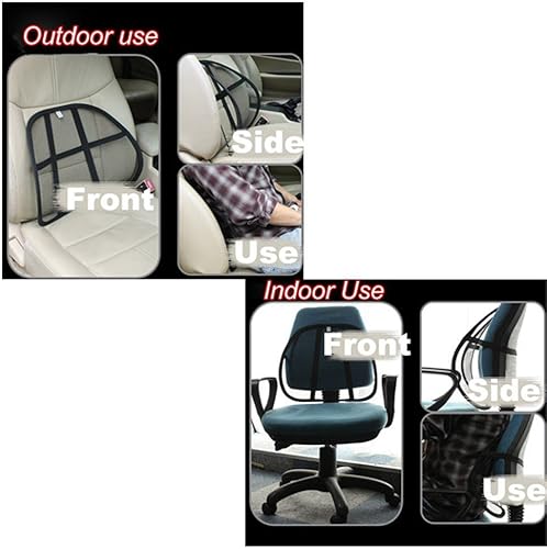 Miniatura 3 de Soporte para descanso área lumbar, con malla negra, para asiento de camión, auto, silla de oficina