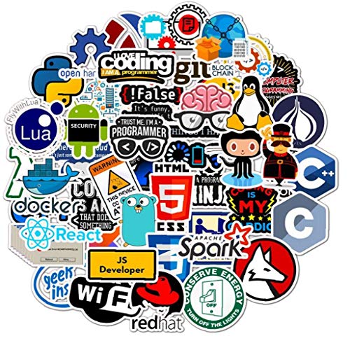 Bongles 50 Pc/Programmiersprache Aufkleber Self Adhesive wasserdichte Vinyl-Aufkleber Für Wasserflaschen Laptop-Aufkleber-abziehbilder Set