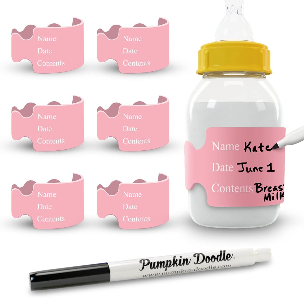 - Pumpkin Doodle The Original Write and Reuse Baby Bottle Labels for Daycare