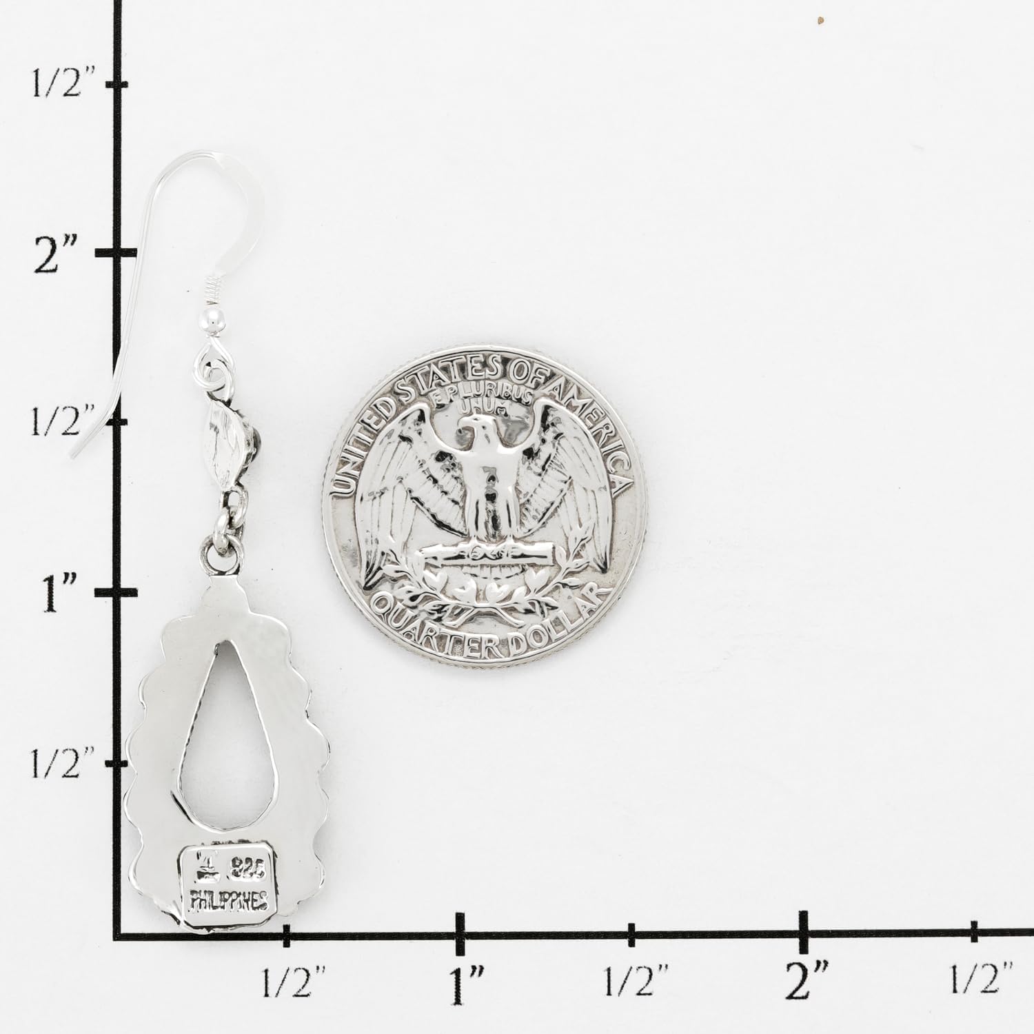 Turquoise Earrings 925 Sterling Silver & Genuine Gemstones - Image 4