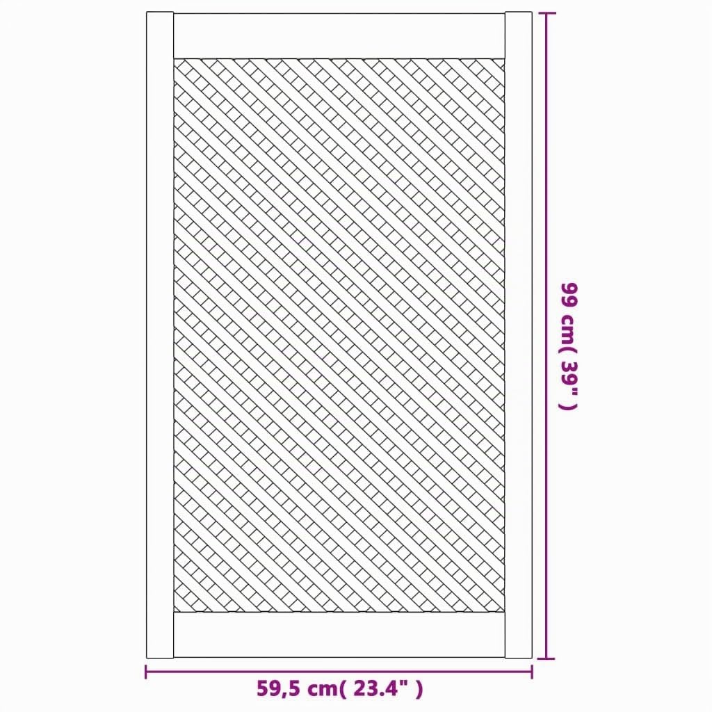 vidaXL Puertas de armario entramado 2 uds madera pino 59,5x99 cm