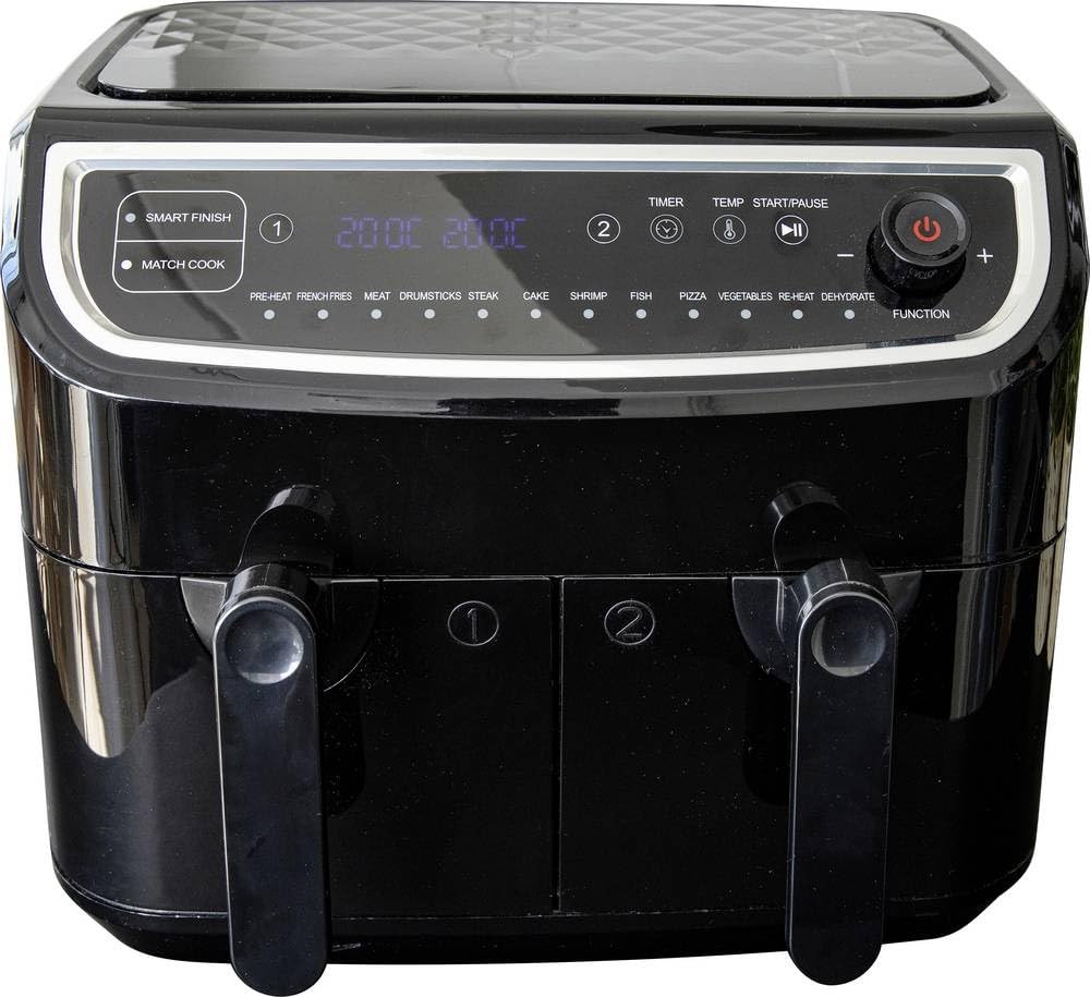 Gastronoma 18290006 friggitrice Doppia 9 L Indipendente 2400 W Friggitrice a basso contenuto di grassi Nero, Acciaio inossidabile