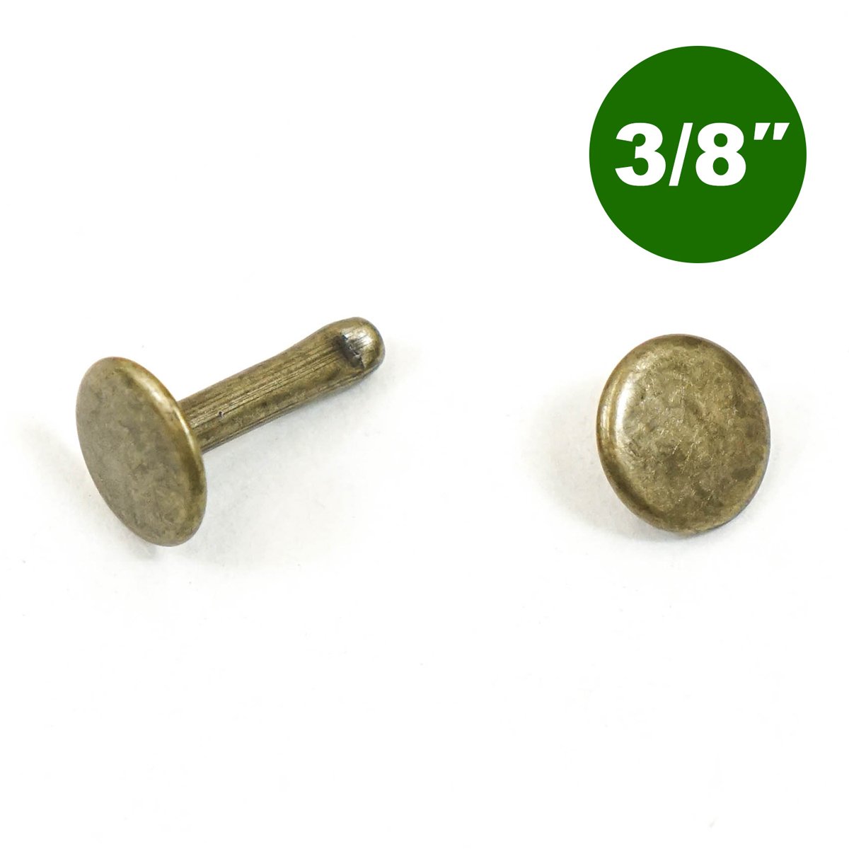 Long Double Cap Rivets (50pk, Antique Brass)