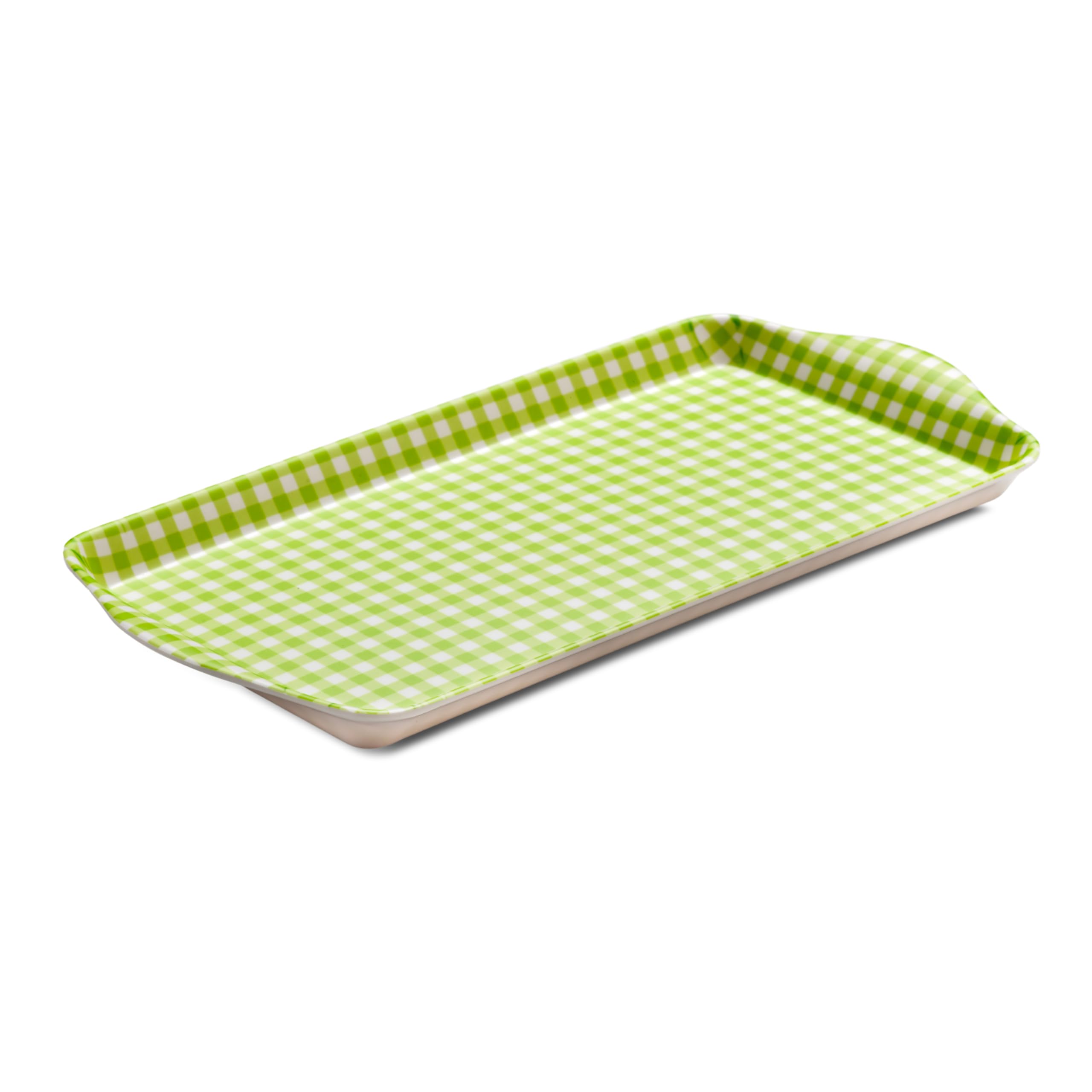 Zeal Unisex Lime Premium Melamine Gingham Sandwich Tray In