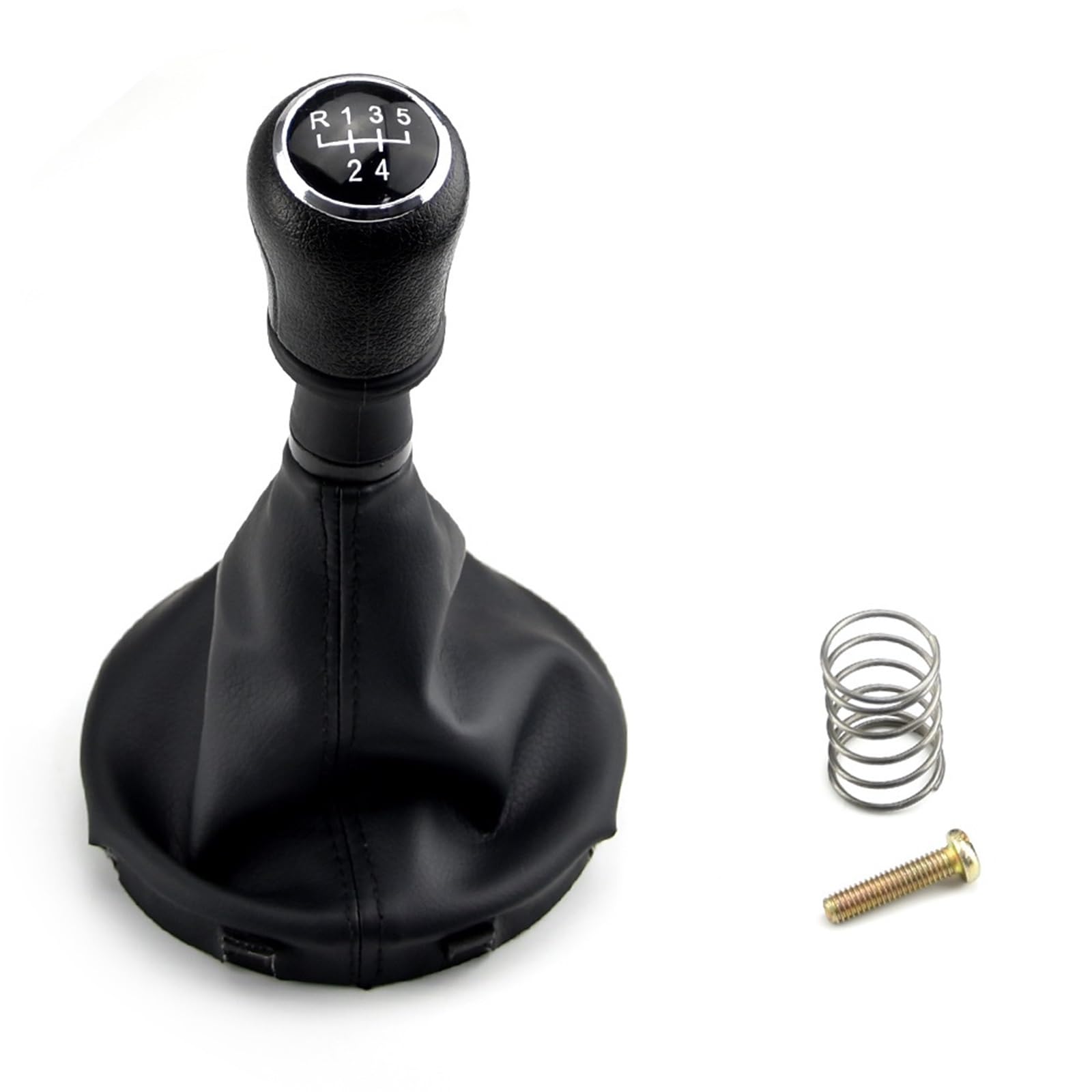 HSUKIHO Car Shift Knob Cover for VW for Transporter T5 T5.1 Gp T6 5 6 Speed Car Accessories Manual Gear Shift Knob Shifter with Gaiter Boots(5 Speed-Black)