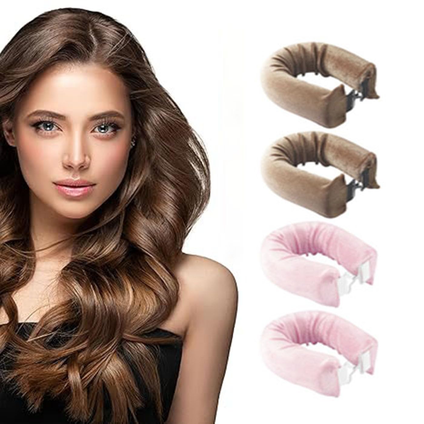 Satin Covered Heatless Hair Curlers for Long Hair ?4pcs Satin Jumbo Flexi Rods for All Hair Types? Flexi Rods for Heatless Curls for All Hair Types ?Hair Curlers To Sleep in?Girl's gift