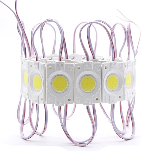 200 luces LED de módulo, luces LED de 12 V para letrero de negocios, 2.4 W, DC12 V, 6500 K, luz decorativa comercial impermeable de 200 lm, para