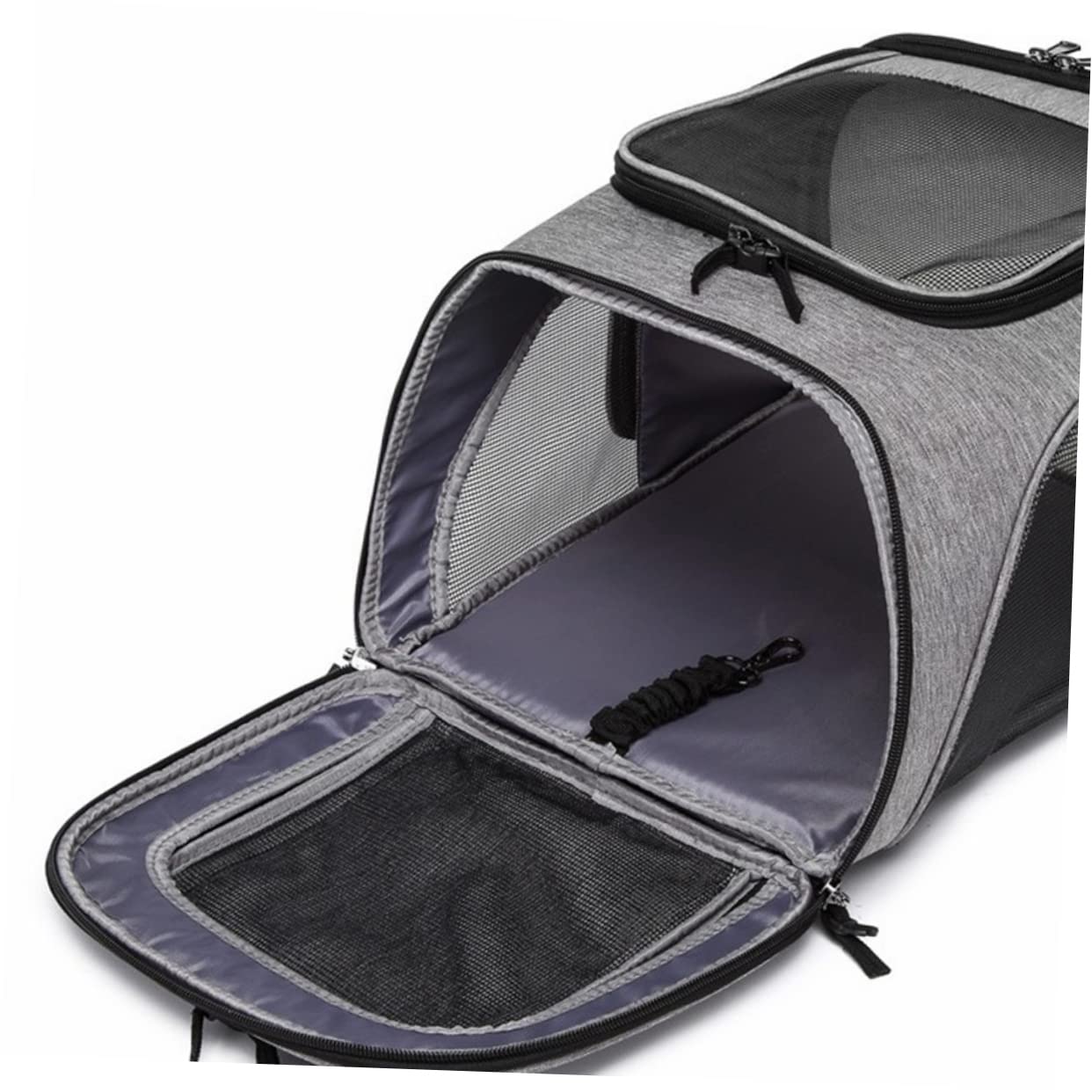 SUPVOX 1pezzi Zaino per Animali Domestici Traspirante Pieghevole di Ventilazione Borsa da Viaggio per Gatti e Cani in Stile Casual Grigio Realizzato Materiali Sicuri e Durevoli