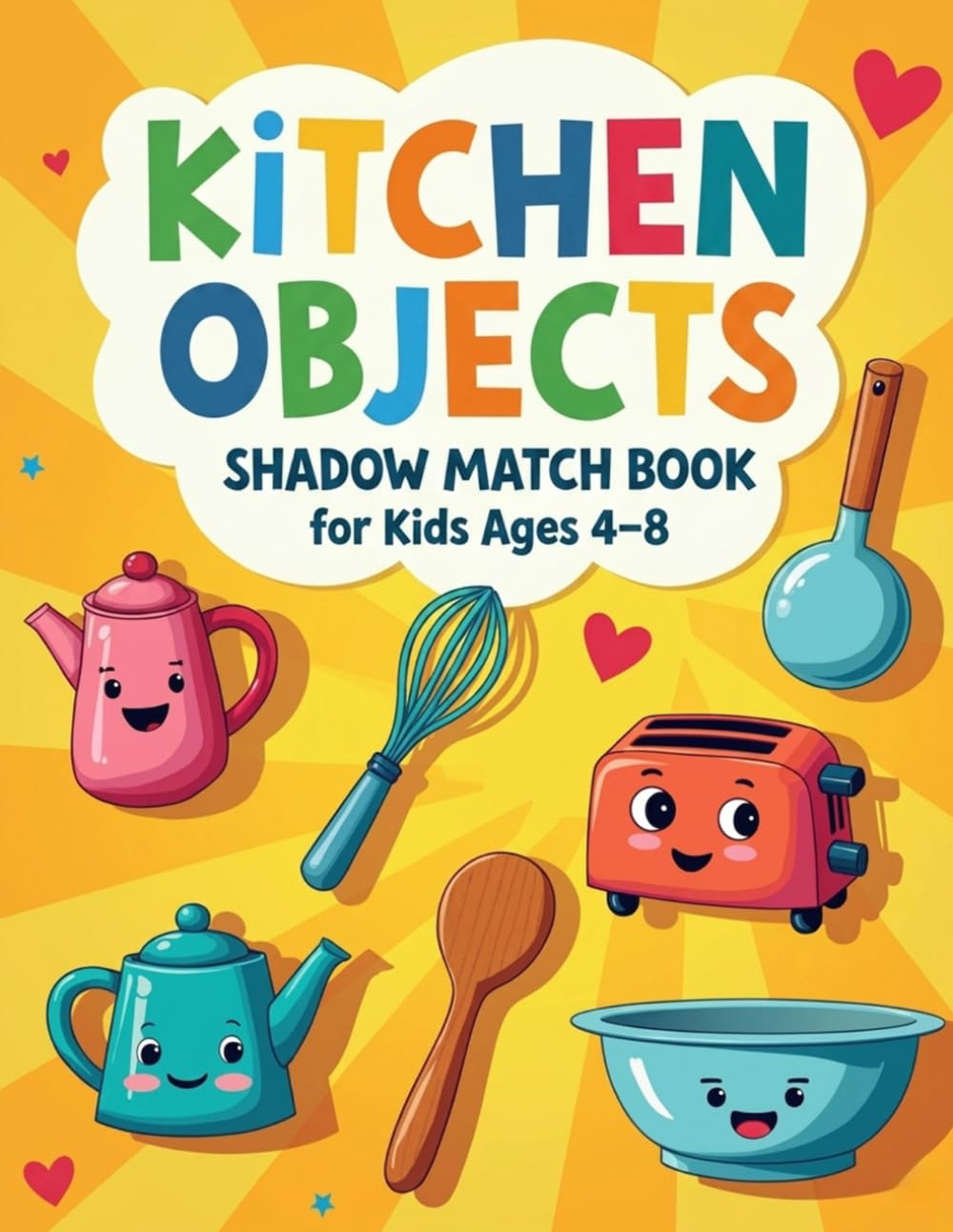 Kitchen Objects Shadow Match Book for Kids Ages 4–8: An Engaging Early Learning Activity Book to Boost Focus and Visual Skills