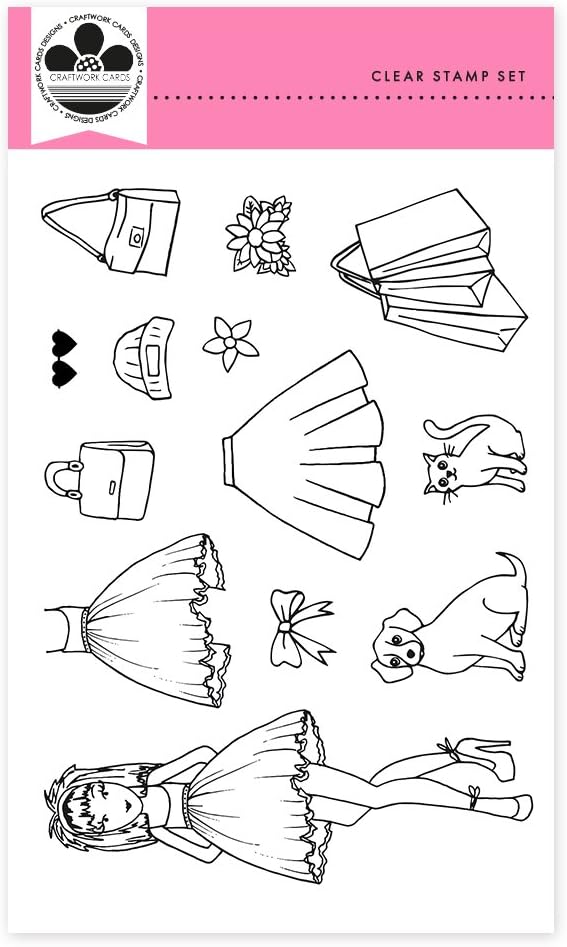 Craftwork Cards A6 Clear Stamp Set-Rosie, Polymer, 21 x 11 x 6 cm