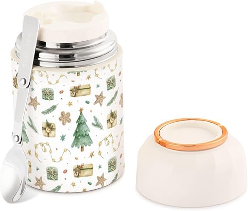 Christmas Gift Trees Food Jar with Spoon Stainless Steel Vacuum Insulated Food Container 17 oz Thermos for Hot Food disponible en Yaxa Venezuela
