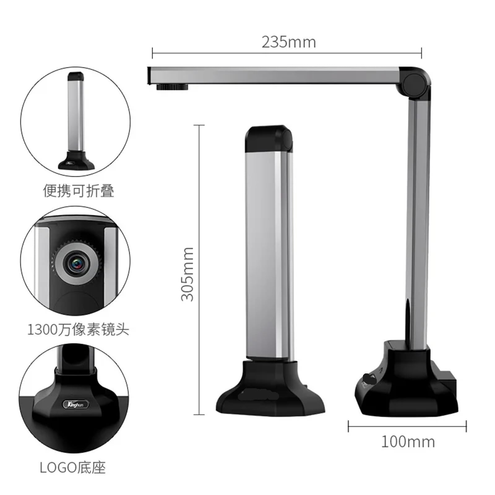 Scanner USB portatile ad alta velocità, riconoscimento documenti A3 da 12 megapixel, riprese definizione, ADF CIS disponibile in magazzino
