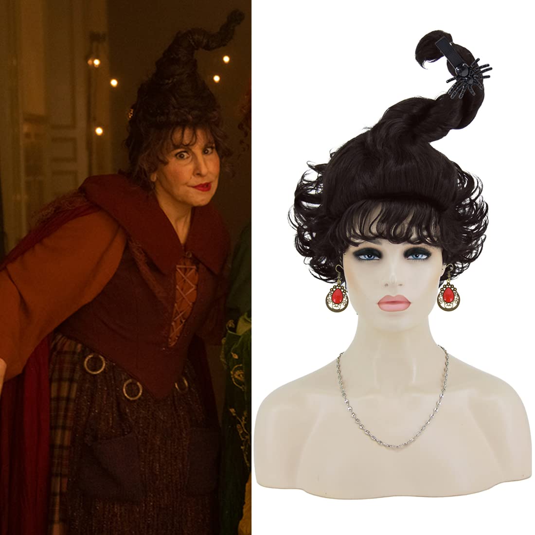 Amazon.com: Mildiso Mary Sanderson Wig with Earrings + Necklace + Hairpin  Short Hair Wigs for Mary Costume Women Cute Wigs for Party Costume M121BK :  Clothing, Shoes & Jewelry