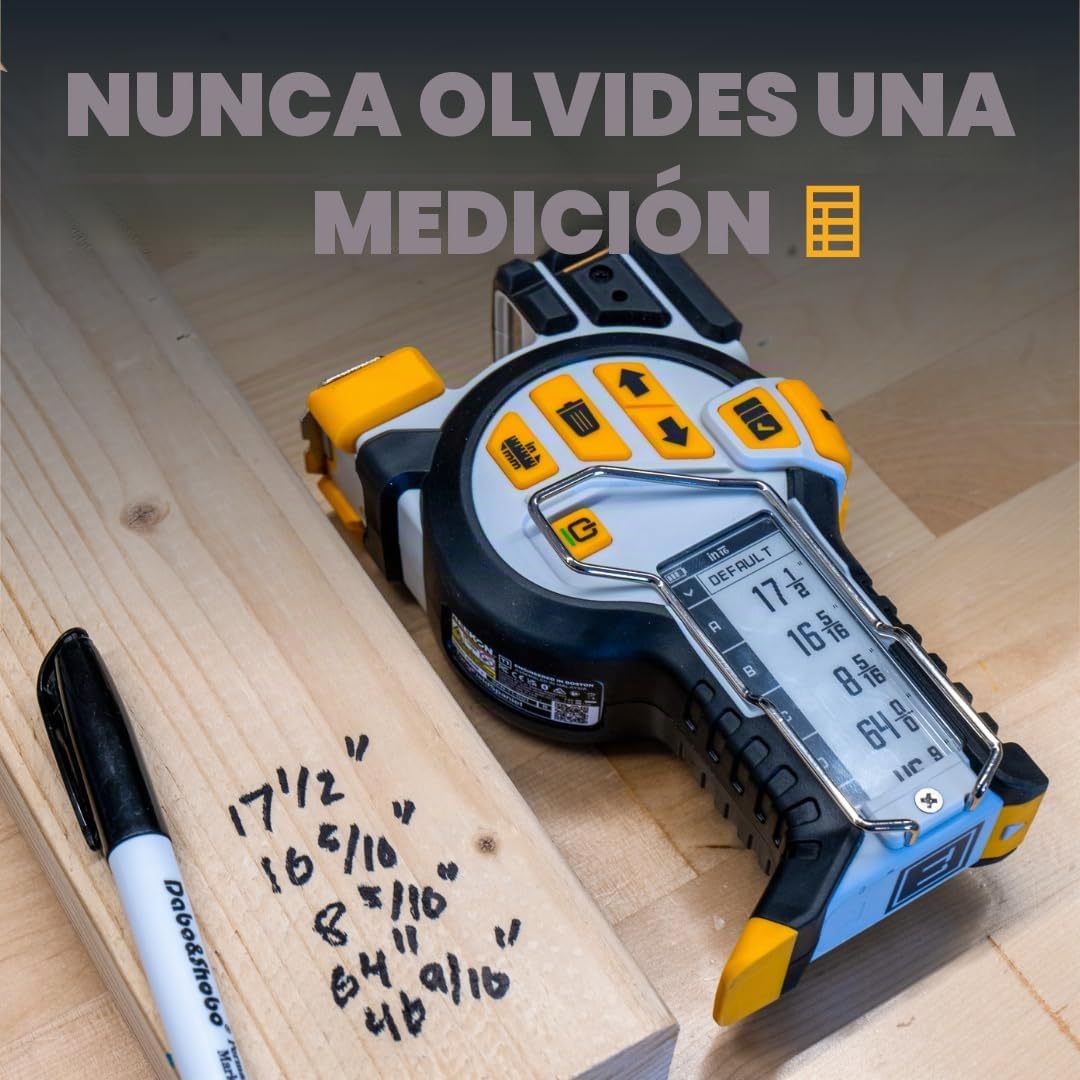 REEKON T1 Tomahawk - Cinta métrica digital – Herramienta de medición precisa profesional, láser verde, lista de medición de papel electrónico, medidas compartidas a través de Bluetooth, cuchillas