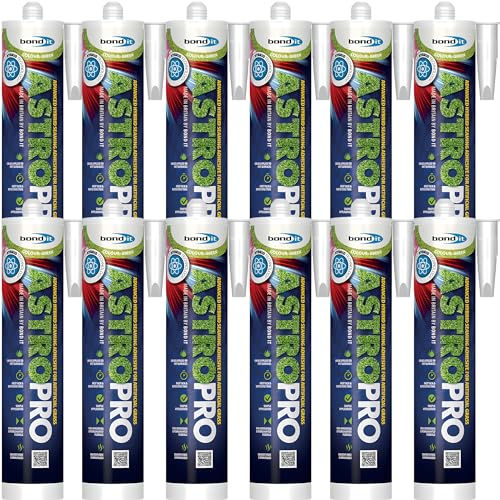 Bond It Astro Pro Green Artificial Grass Adhesive 12 Pack (310ml Each) High Tack Elastic Hybrid Glue for Astro Turf Seaming & Artificial Grass to Concrete Bonding