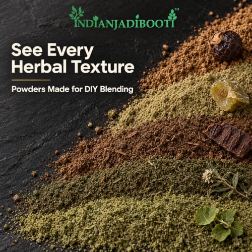 Image of IndianJadiBooti 8-in-1 Herbal Hair Care Combo Powder (450g Total) | Reetha, Amla, Shikakai, Bhringraj, Brahmi Mix | Ayurvedic Hair Mask & Natural Shampoo for Hair Fall Control, Growth & Dandruff | Chemical-Free DIY Kit