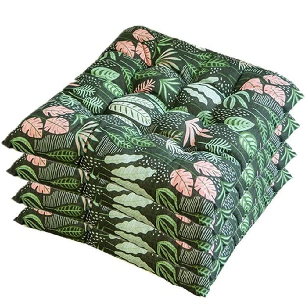 Coussin pour Chaise,galettes de Chaise 45x45,Coussins de Chaise de Jardin,Confortable et coloré pour l'intérieur et l'extérieur (Set de 4, S)
