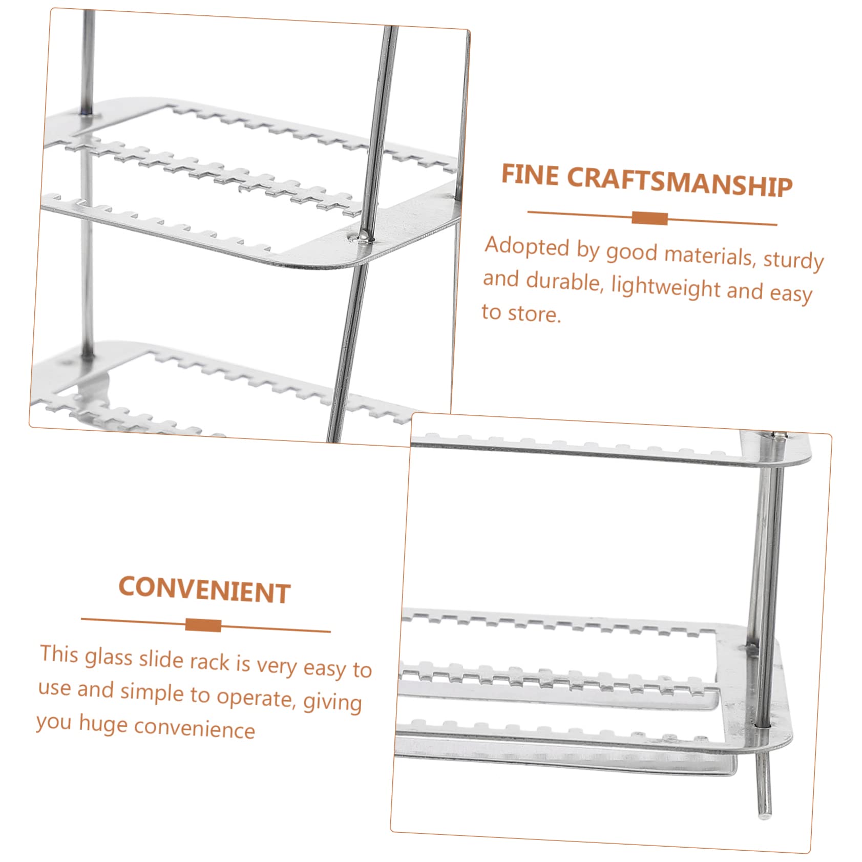 NAMOARLY 4pcs 26 Staining Rack Glass Slides Holder Stainless Steel Microscope Slide Rack