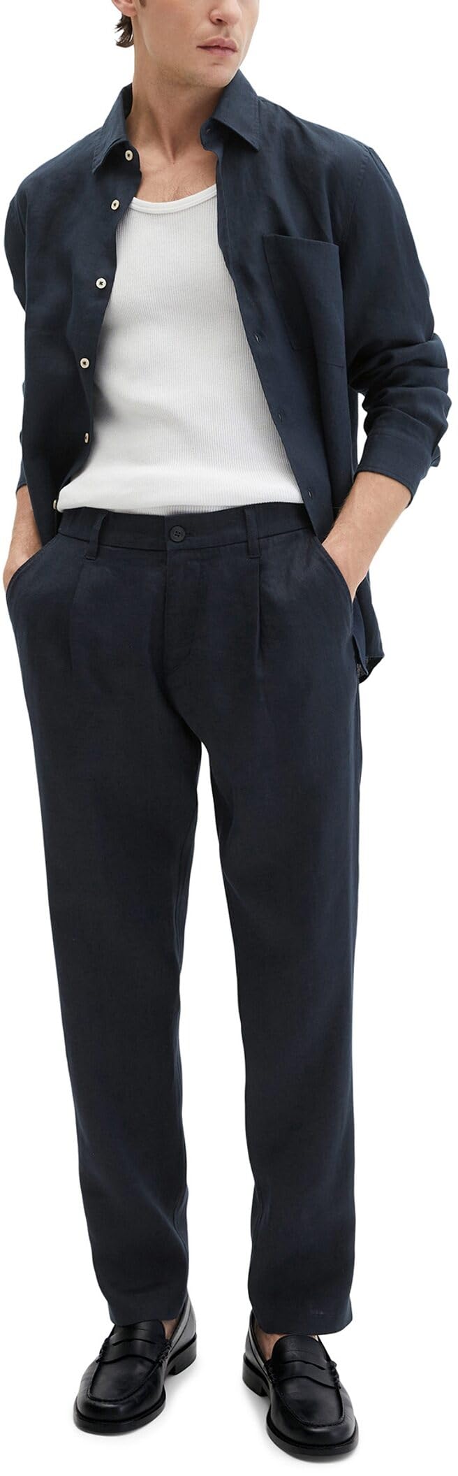 Marc OߴPolo Uomo Pantaloni in Lino con Vita Elasticizzata Tapered Fit