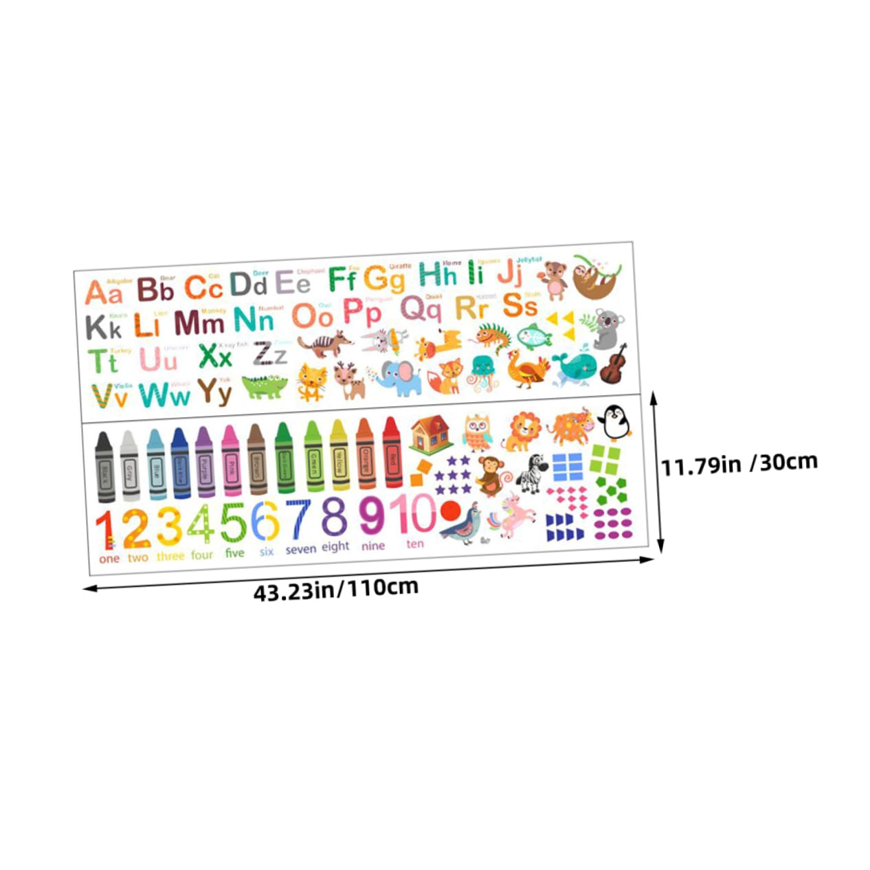 Angoily Cartoon Animal Alphabet Numbers Wall Sticker Fun Boys and Girls' Room Decor Safe PVC Material