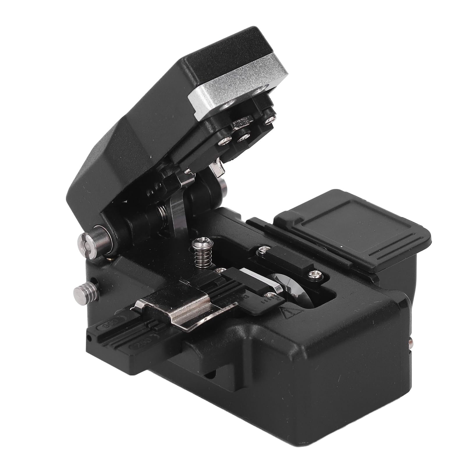 Oumefar Cutter in Fibra Ottica, Mannaia di Fibra di Rimbalzo Automatica con Bidone dei Rifiuti per Tecnici e Laboratorio in Lega in Lega di Alluminio in Acciaio Tungsteno Abs 16