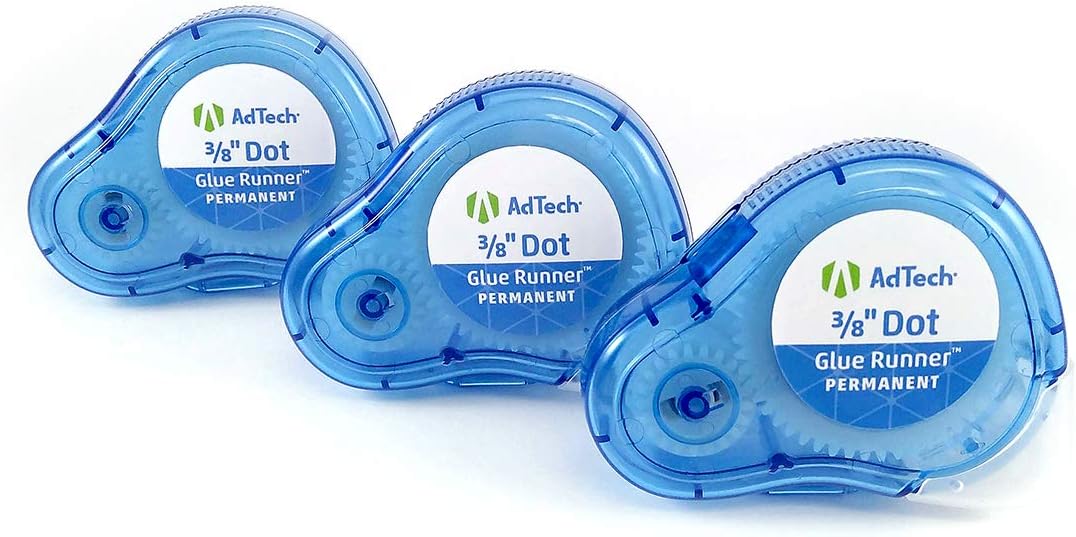 Adtech Permanent Adhesive Dots Glue Runner 3 Pack