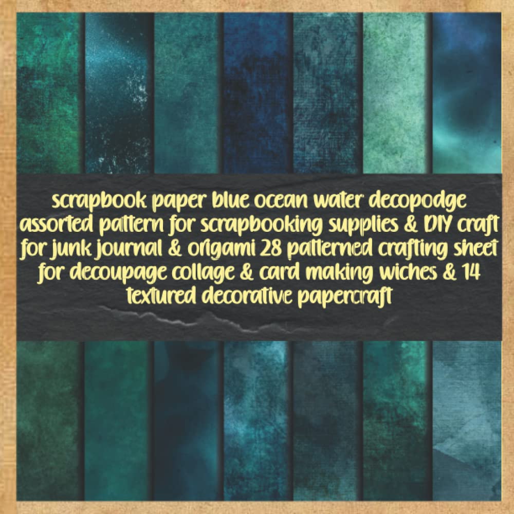 scrapbook paper blue ocean water decopodge assorted pattern for scrapbooking supplies &DIY craft for junk journal & origami 28 patterned crafting ... papercraft: sea life deco tea party